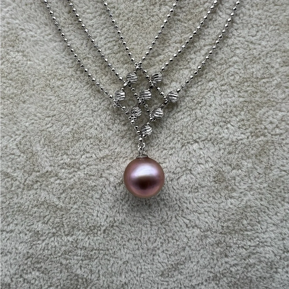 Elegant Sterling Silver Edison Pearl Pendant Necklace - Picture 5 of 7